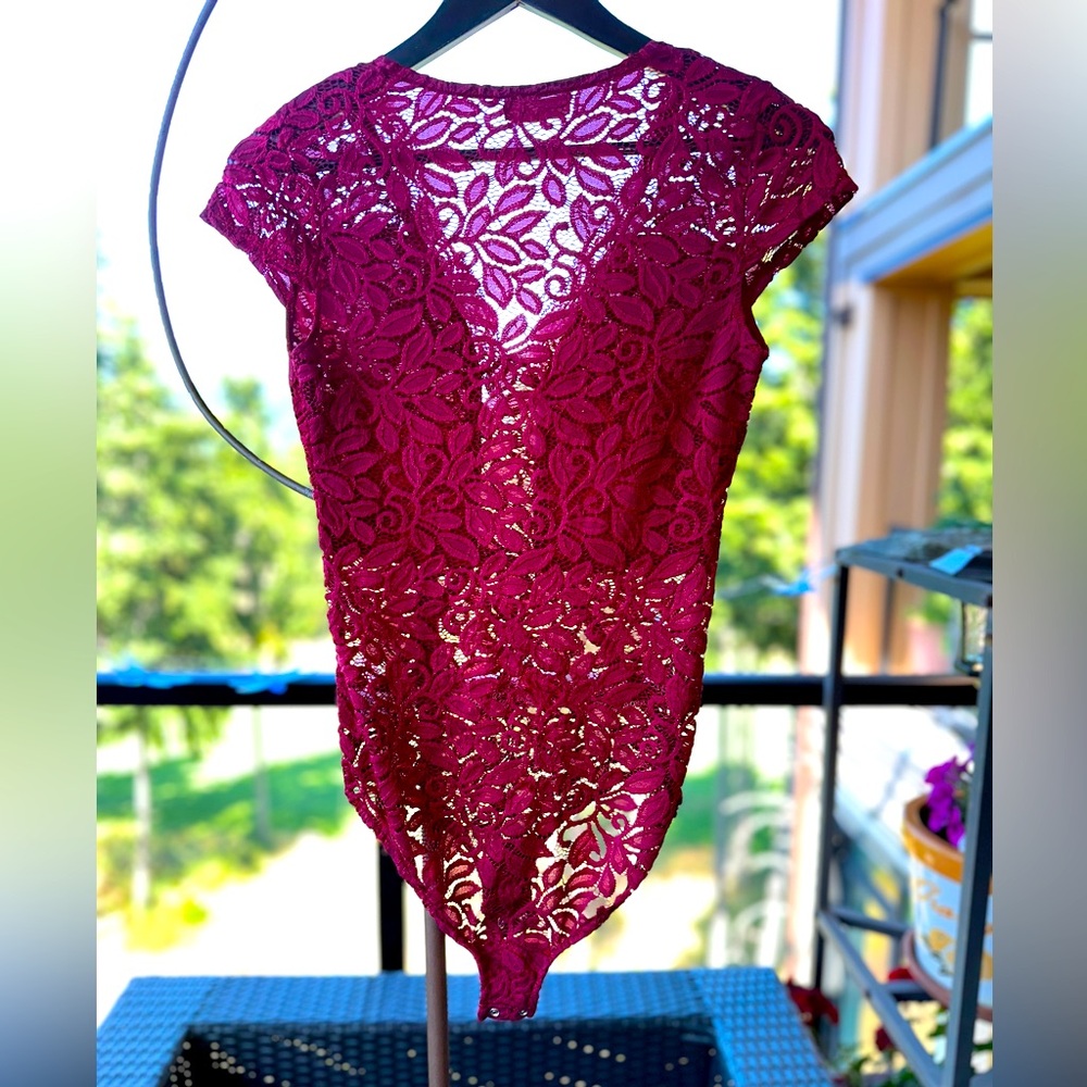 Christmas - Thick Lace Body Suit with snap crotch and lined chest.